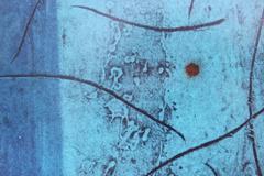 Estampe expressionniste abstraite bleue Edition 3 de 20