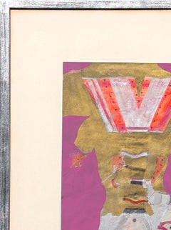 "Torso n. 12" - Coppia di dipinti astratti di figure femminili in rosa e oro del primo periodo moderno