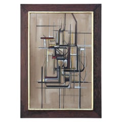 Earth Tonal Geometric Abstract Painting