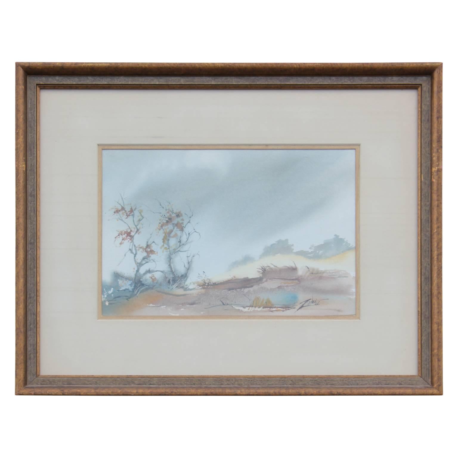 William Zaner Abstract Painting - Deep Tonal Desert  Landscape