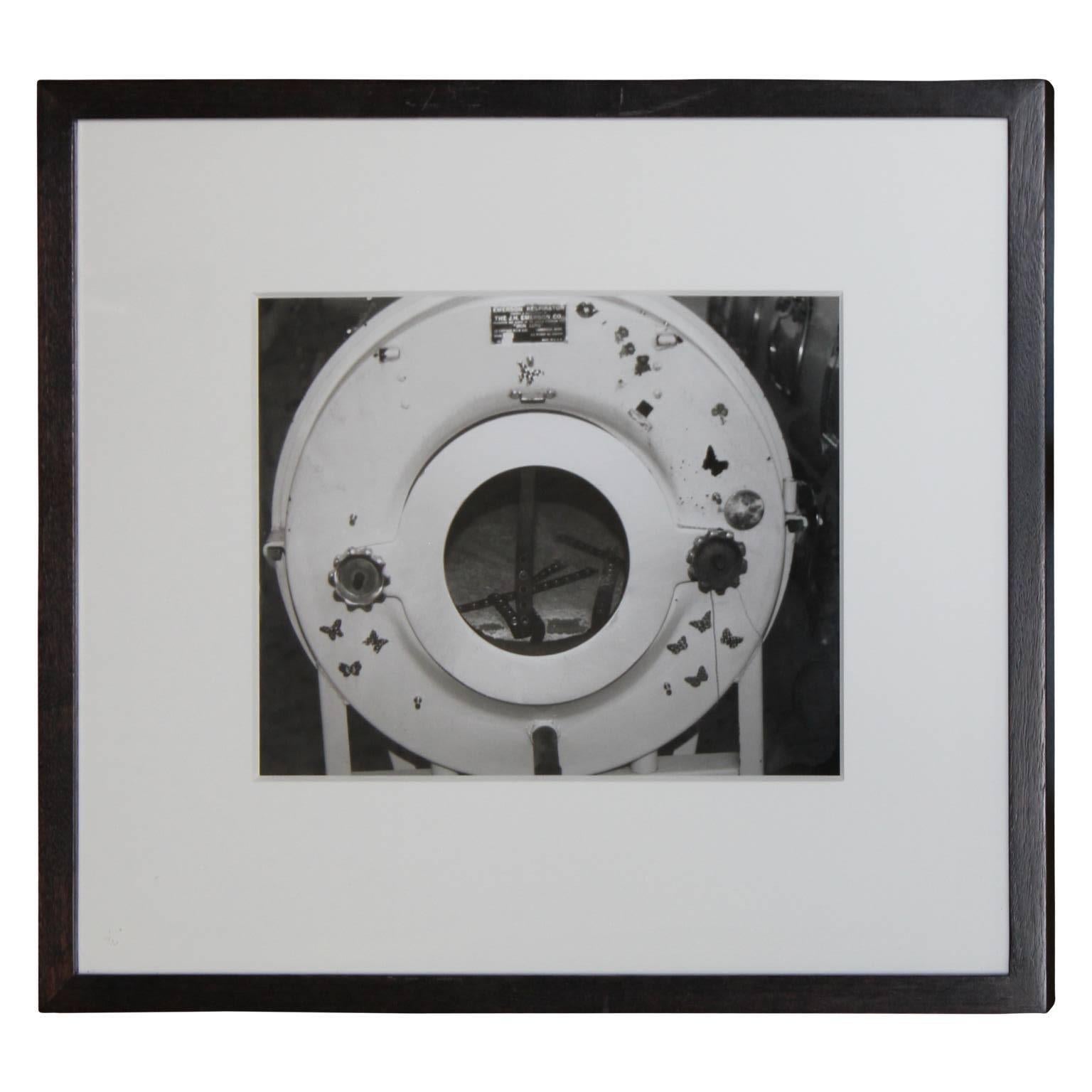 Iron Lung Machine Black and White Photograph