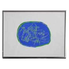 Untitled (Blue and Green Abstract Print)