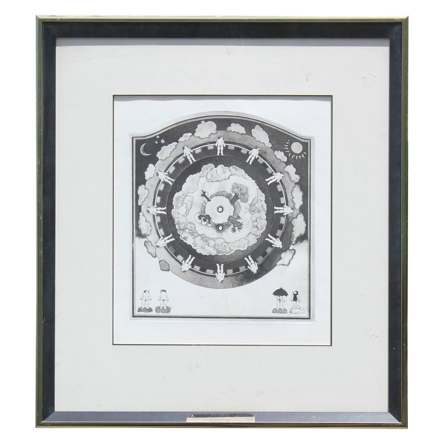 Unknown Abstract Print - "Condition" Seasons Wheel Lithograph