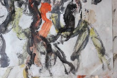 People in Movement in an Abstract Impressionist Style