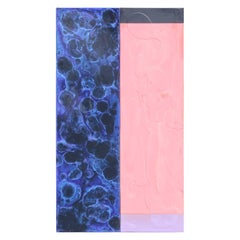 Minimal Contemporary Pink and Blue Abstract Painting