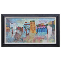 Colorful Tropical Cityscape Painting of Venice Beach