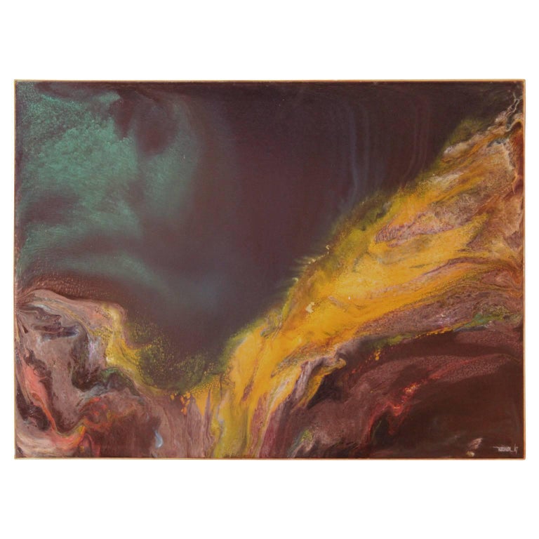Leonardo Nierman Deep Abstract Oil Painting, Painting For Sale at 1stdibs