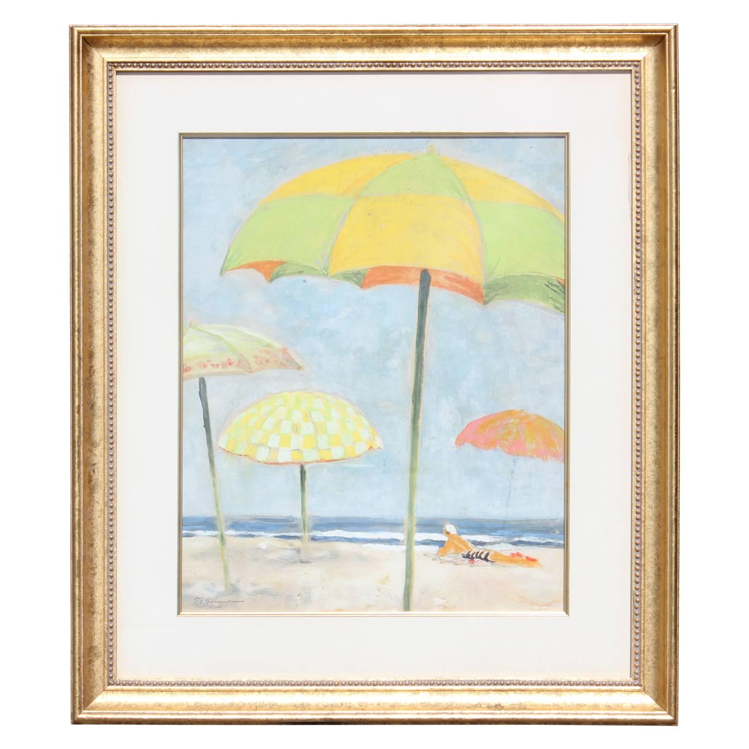 Frank S. Hermann Landscape Painting - Impressionist Beach Landscape