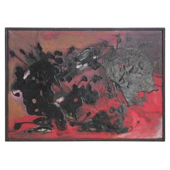 Red and Black Abstract Painting