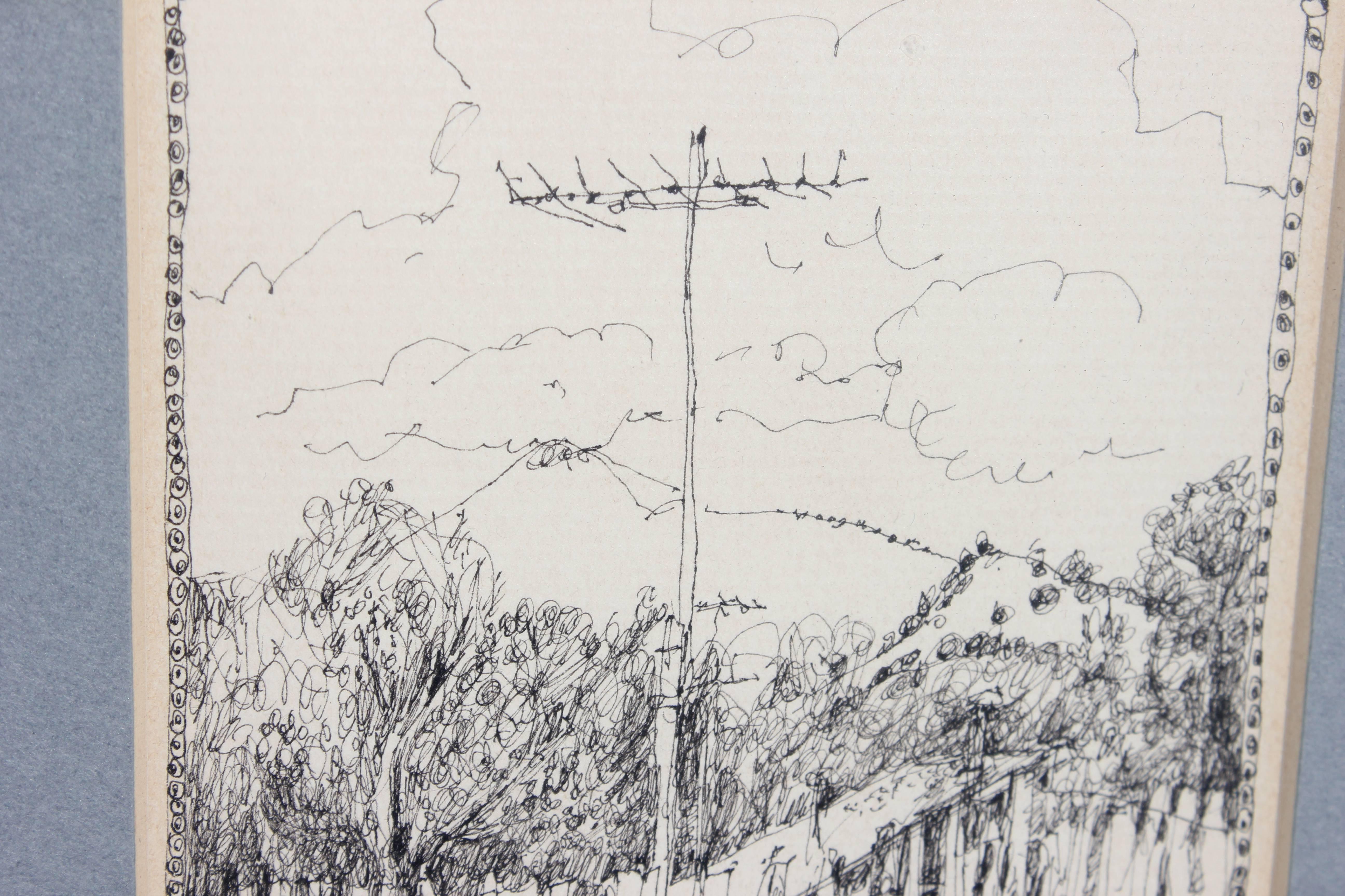 Landscape Sketch for the Shidoni Foundry, 10-23-81 - Art by Charles Pebworth