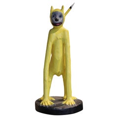 Yellow Monkey Sculpture Carving