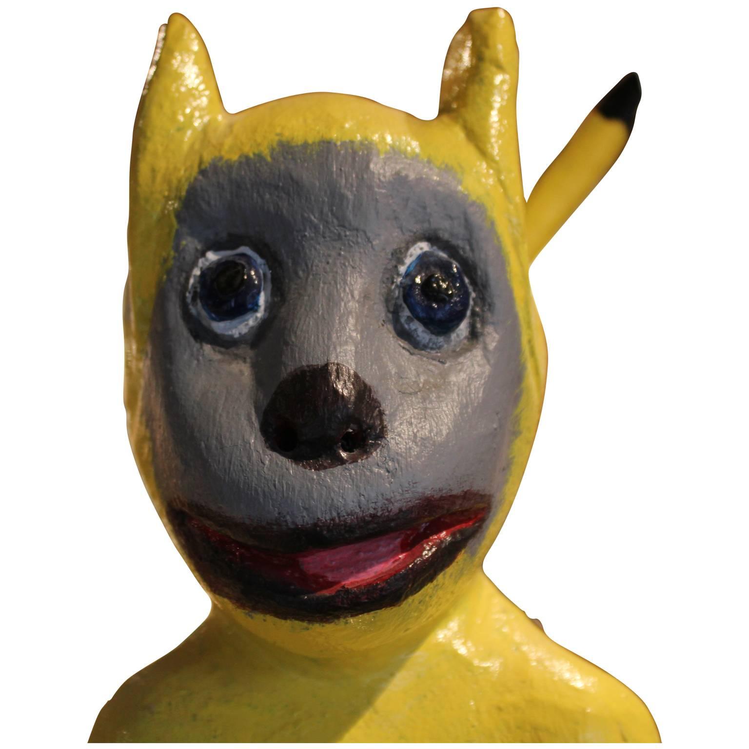 Yellow Monkey Sculpture Carving 3