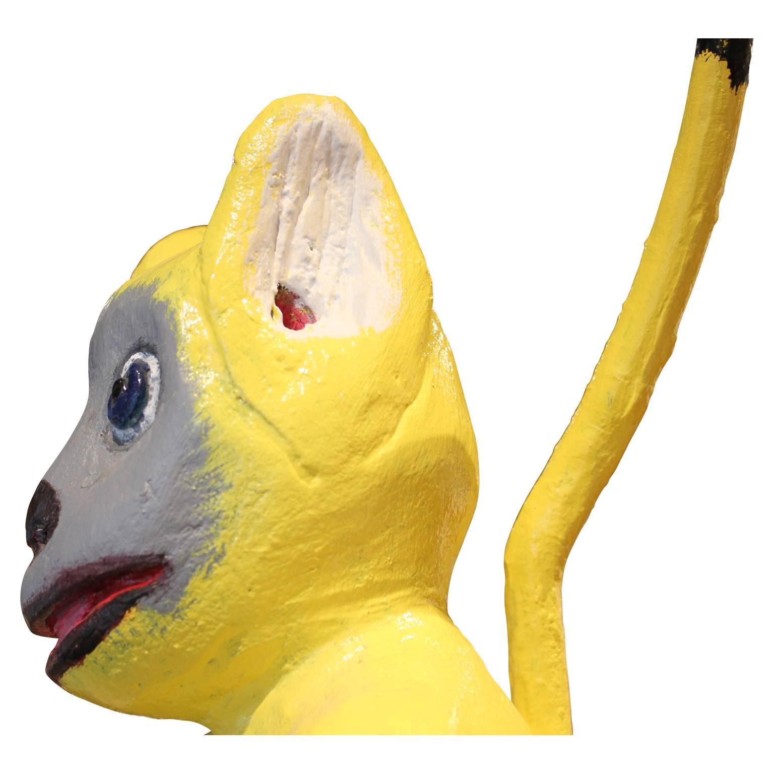 Yellow Monkey Sculpture Carving 2