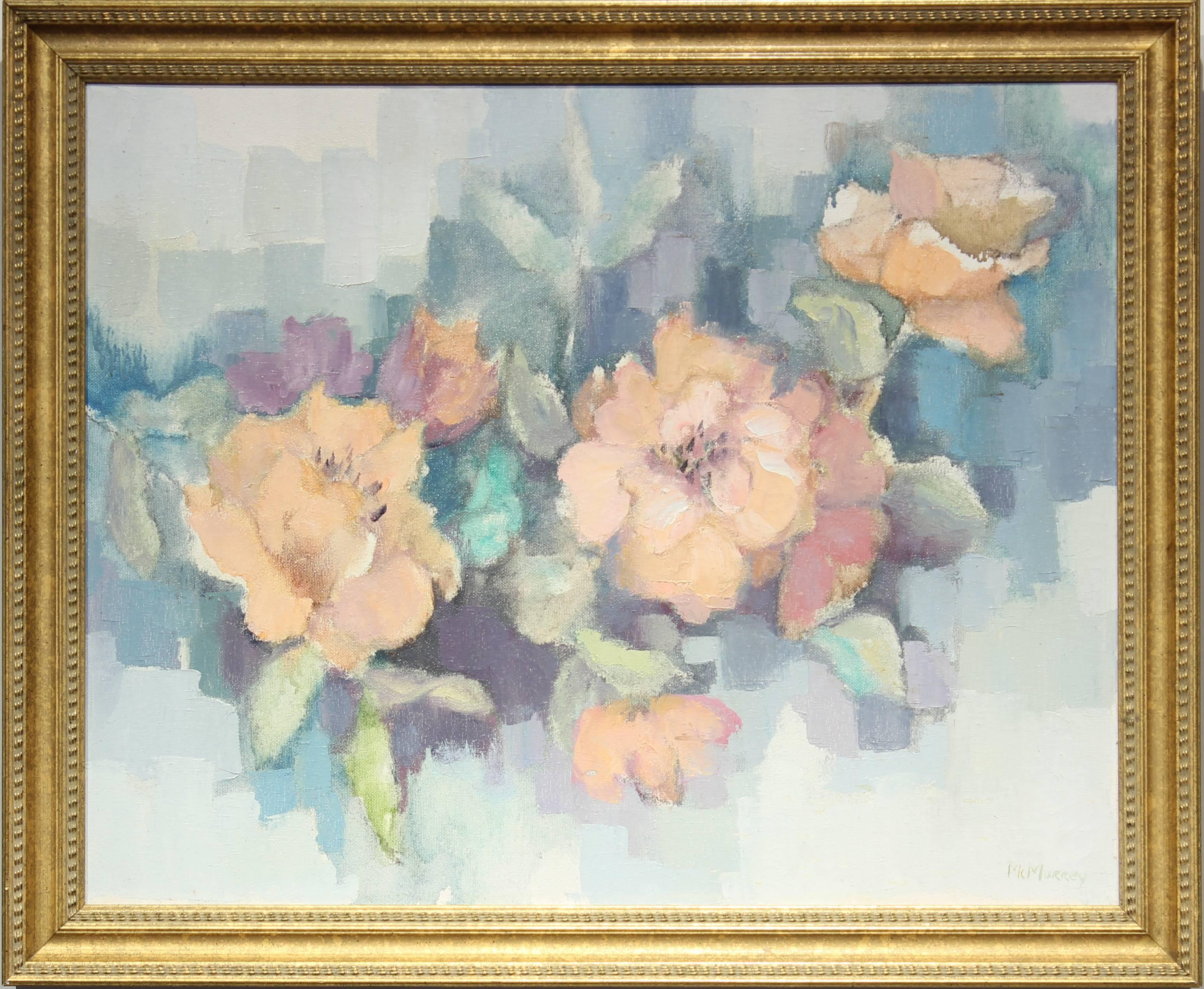 Still-Life Painting di Eva McMurrey - "Camelia" - Natura morta floreale a pastello