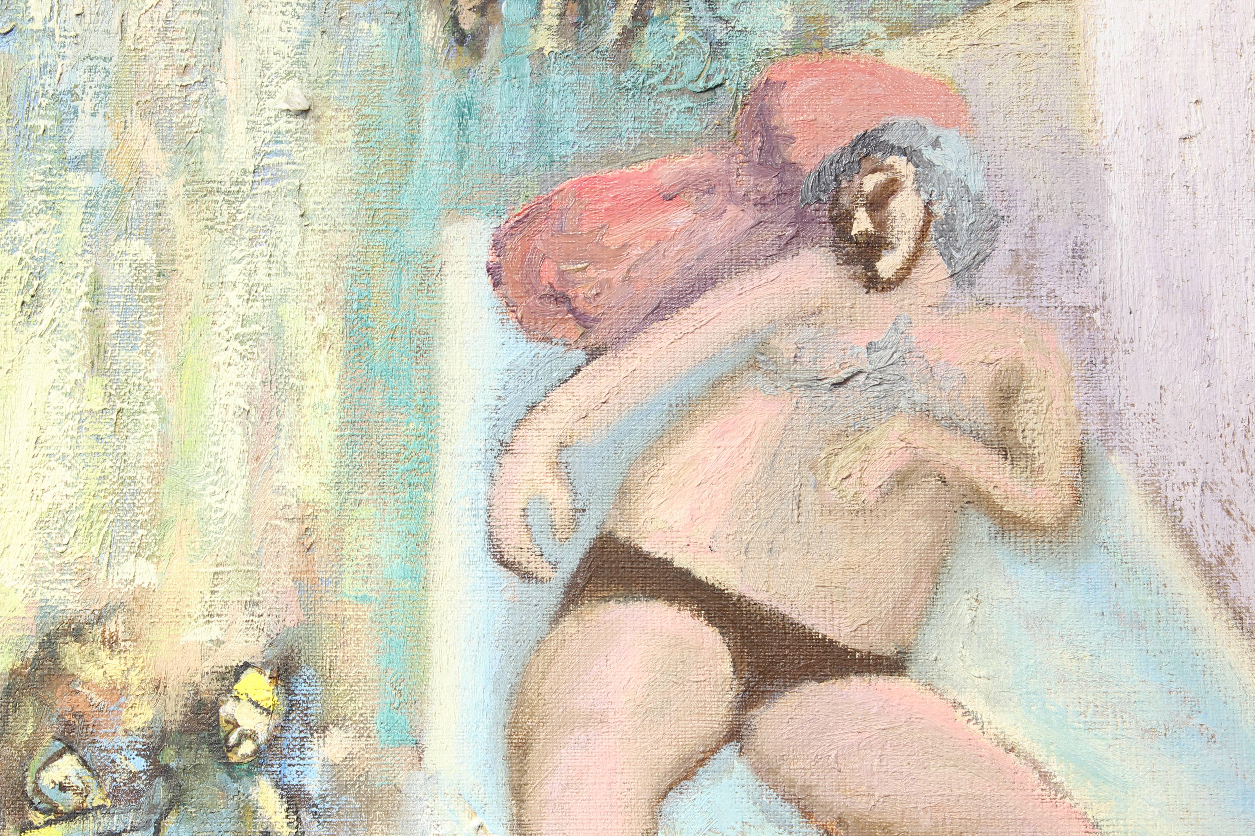 Impressionist French Beach Scene - Painting by Loïc Joffraud
