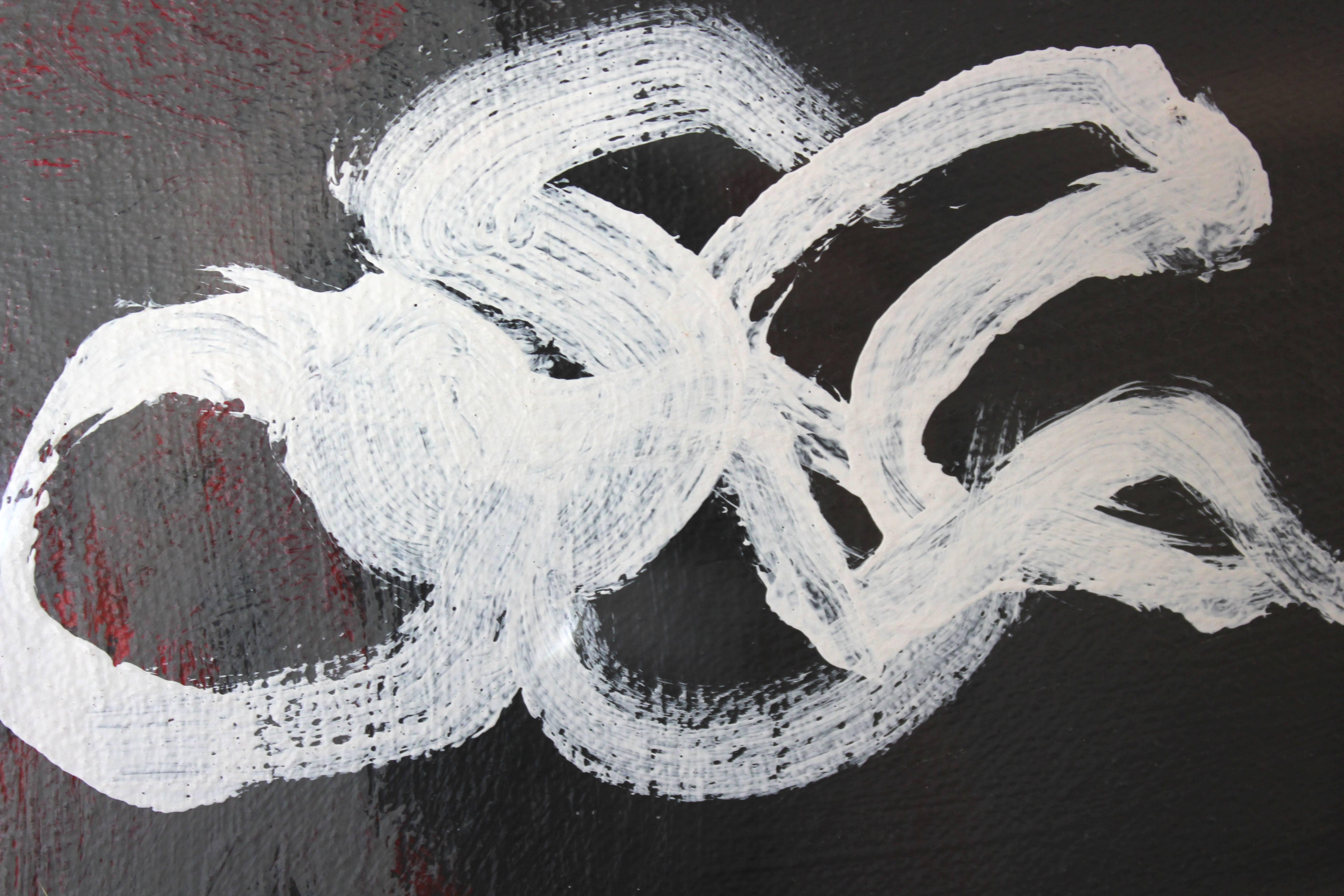 Large Contemporary Abstract - Gray Abstract Painting by Nelda Gilliam