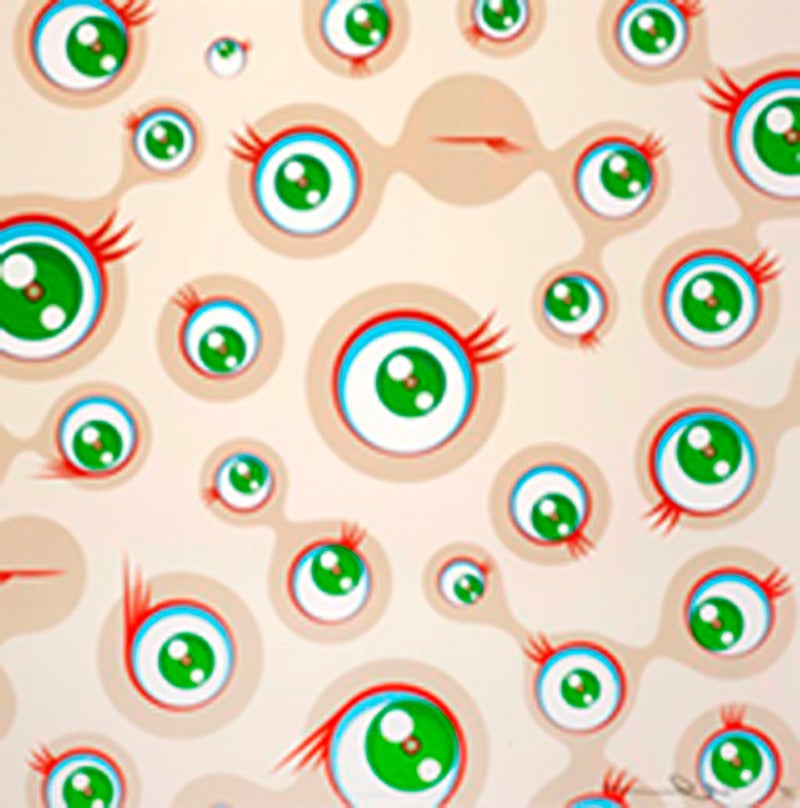 Takashi Murakami Abstract Print - Jellyfish Eyes (cream)