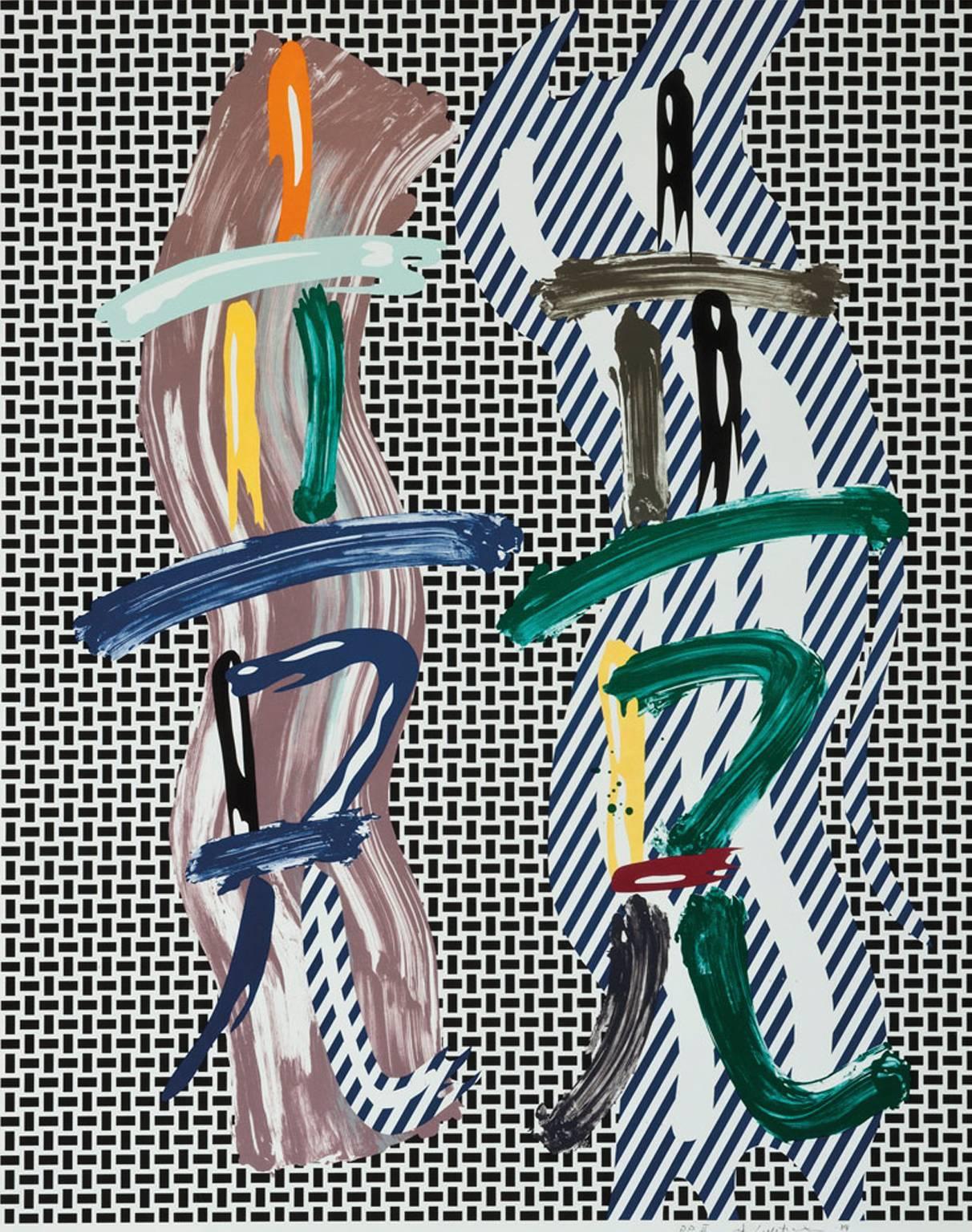 Roy Lichtenstein Abstract Print - Brushstroke Contest