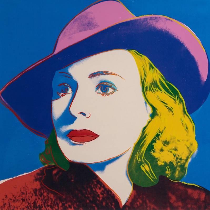 Andy Warhol Portrait Print - Ingrid with Hat
