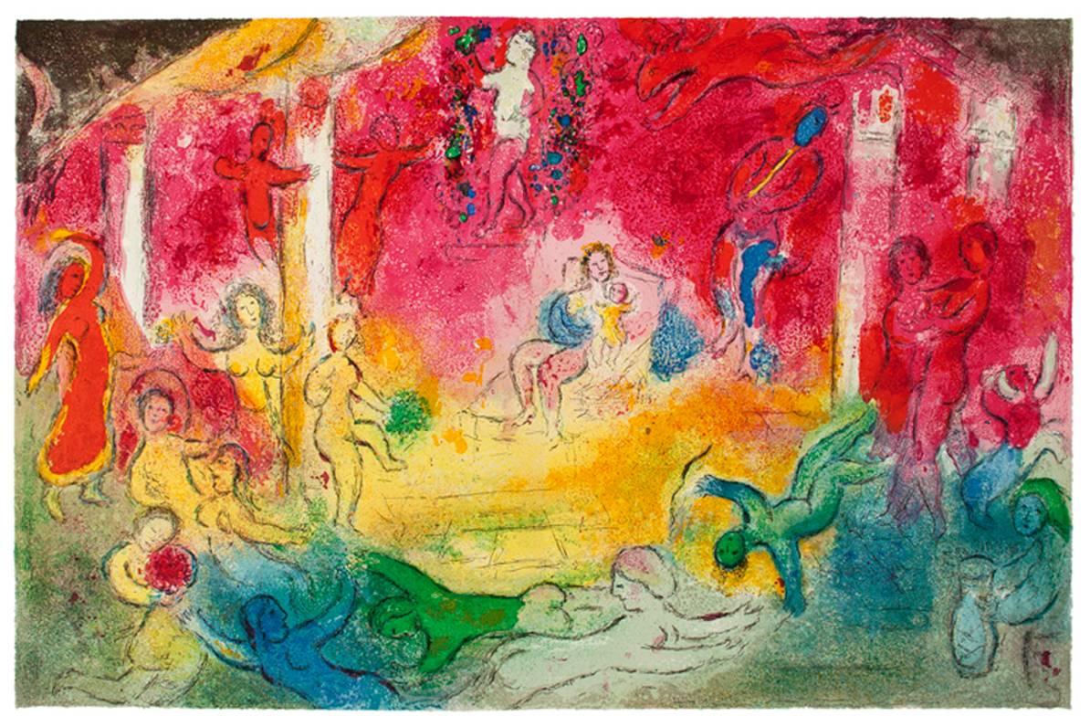 Temple et Histoire de Bacchus - Print by Marc Chagall