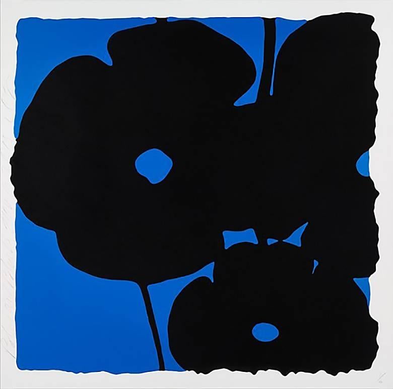 Donald Sultan Abstract Print - Blue Poppy