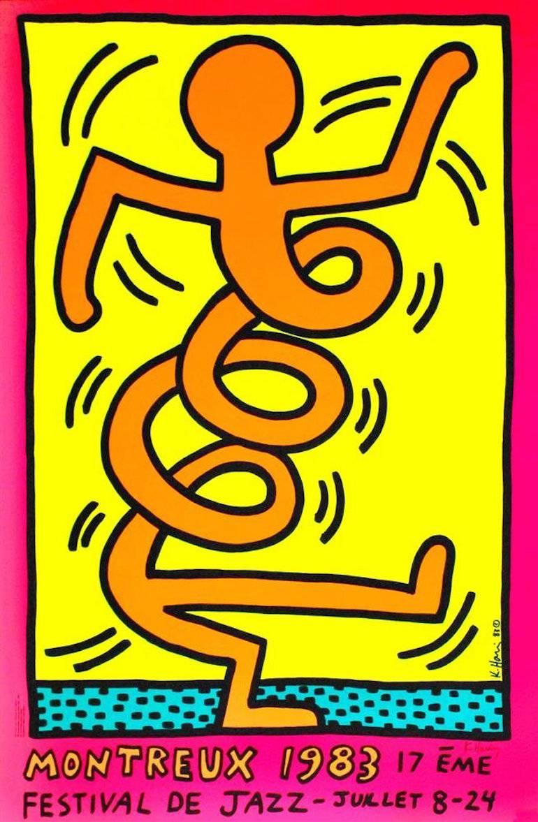 Montreux Jazz Festival (pink) - Print by Keith Haring