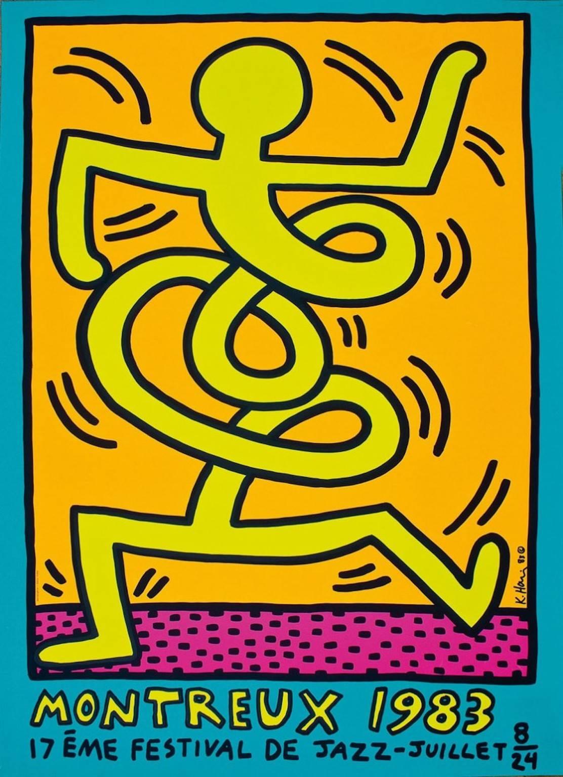 Montreux Jazz Festival (blue) - Print by Keith Haring