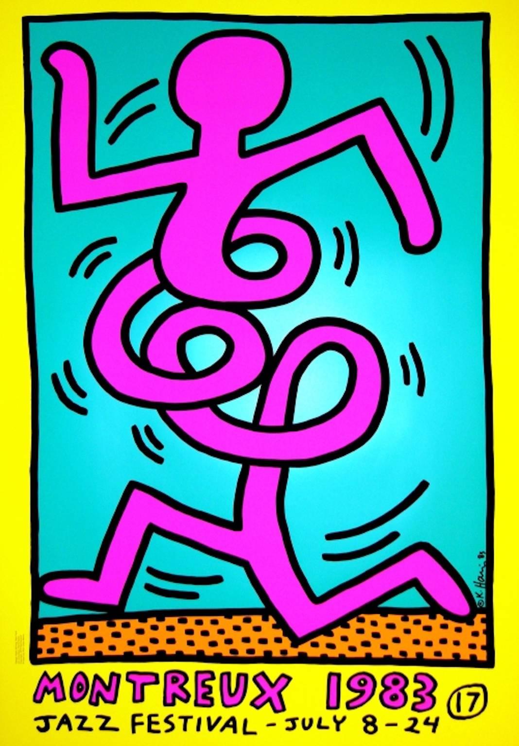 Montreux Jazz Festival (yellow) - Print by Keith Haring