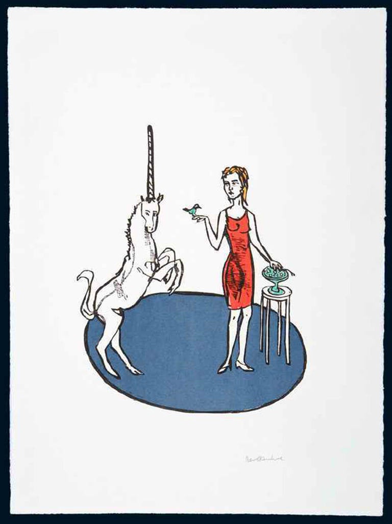 Stephan Balkenhol Animal Print - Lady And The Unicorn (Taste)