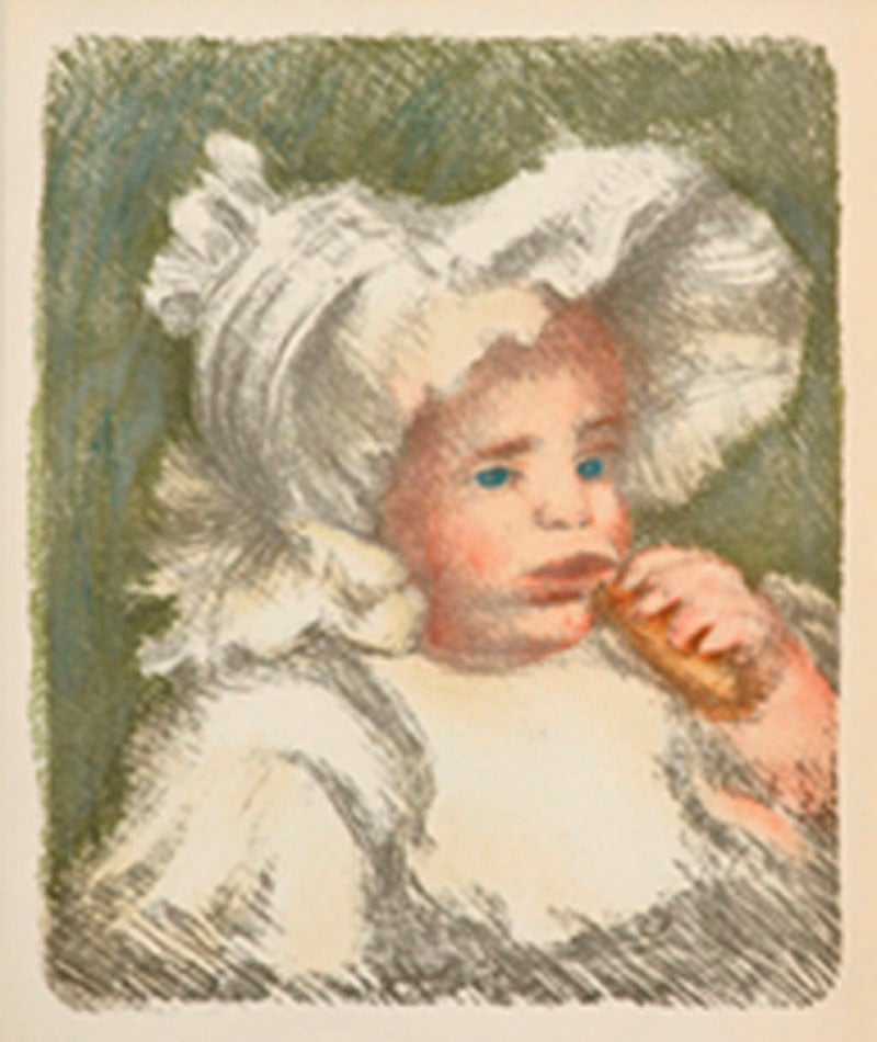 Pierre-Auguste Renoir Portrait Print - L'Enfant au Biscuit