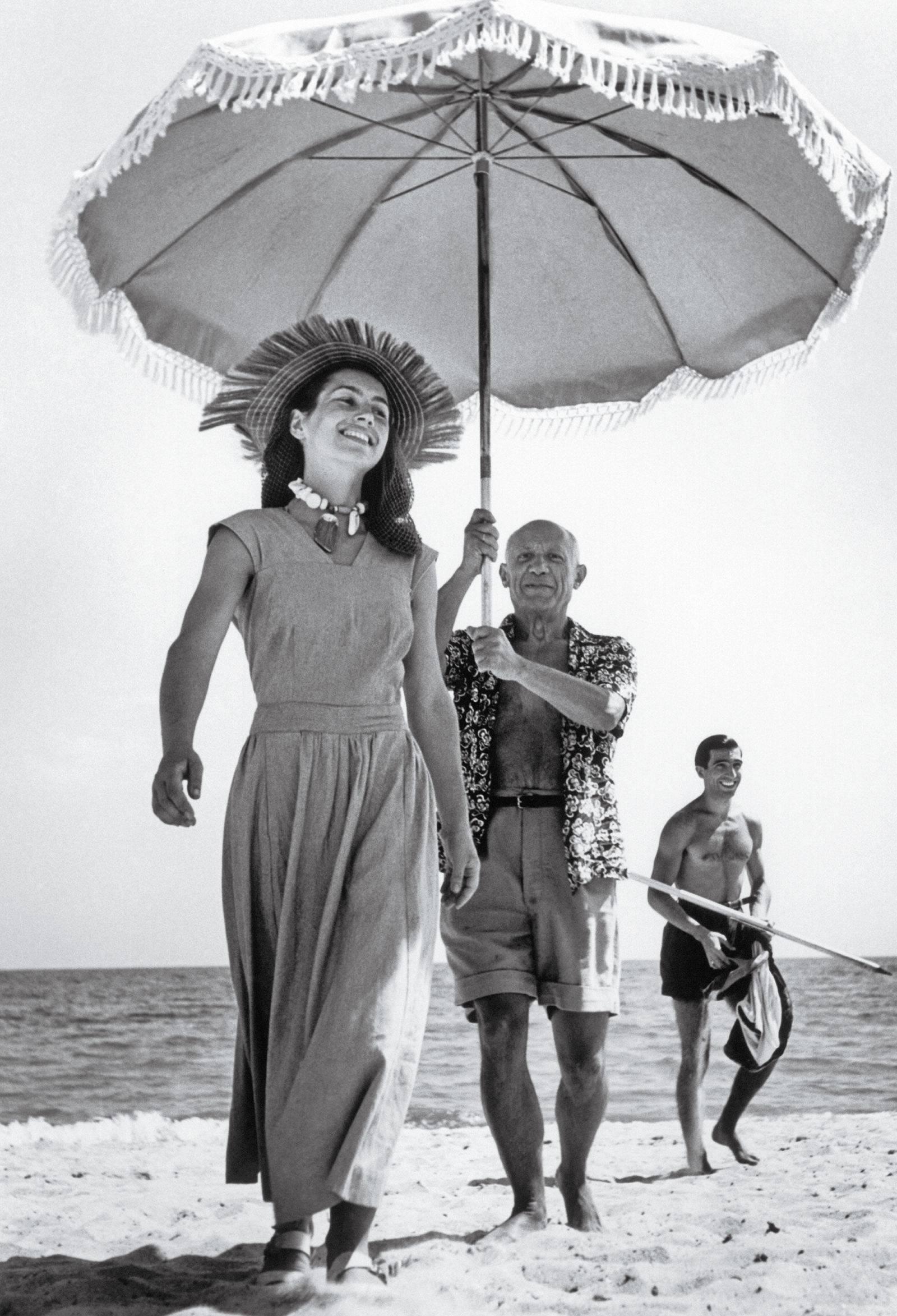 Robert Capa Portrait Photograph - Picasso et Francoise Gilot, Golfe-Juan, France