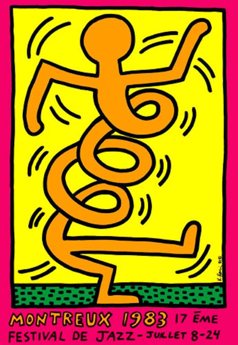 Montreux Jazz Festival (pink) - Print by Keith Haring
