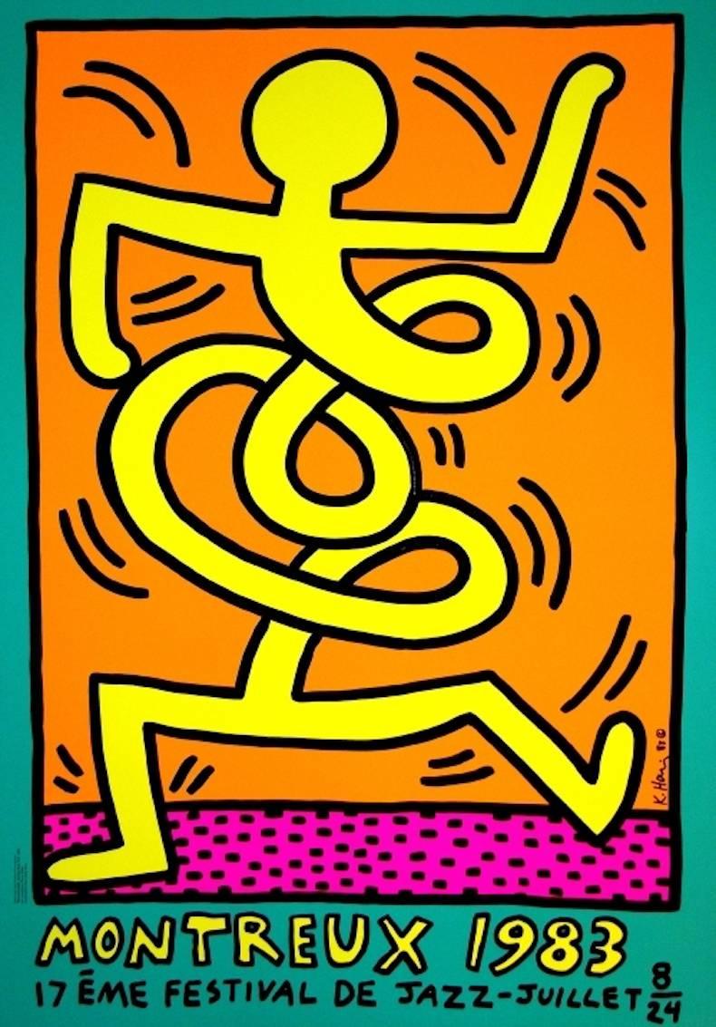 Montreux Jazz Festival (green) - Print by Keith Haring
