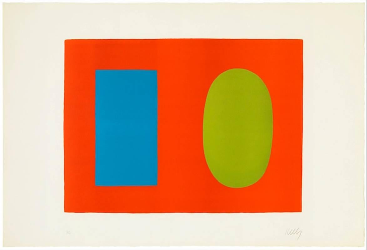 Blue and Green over Orange - Print by Ellsworth Kelly