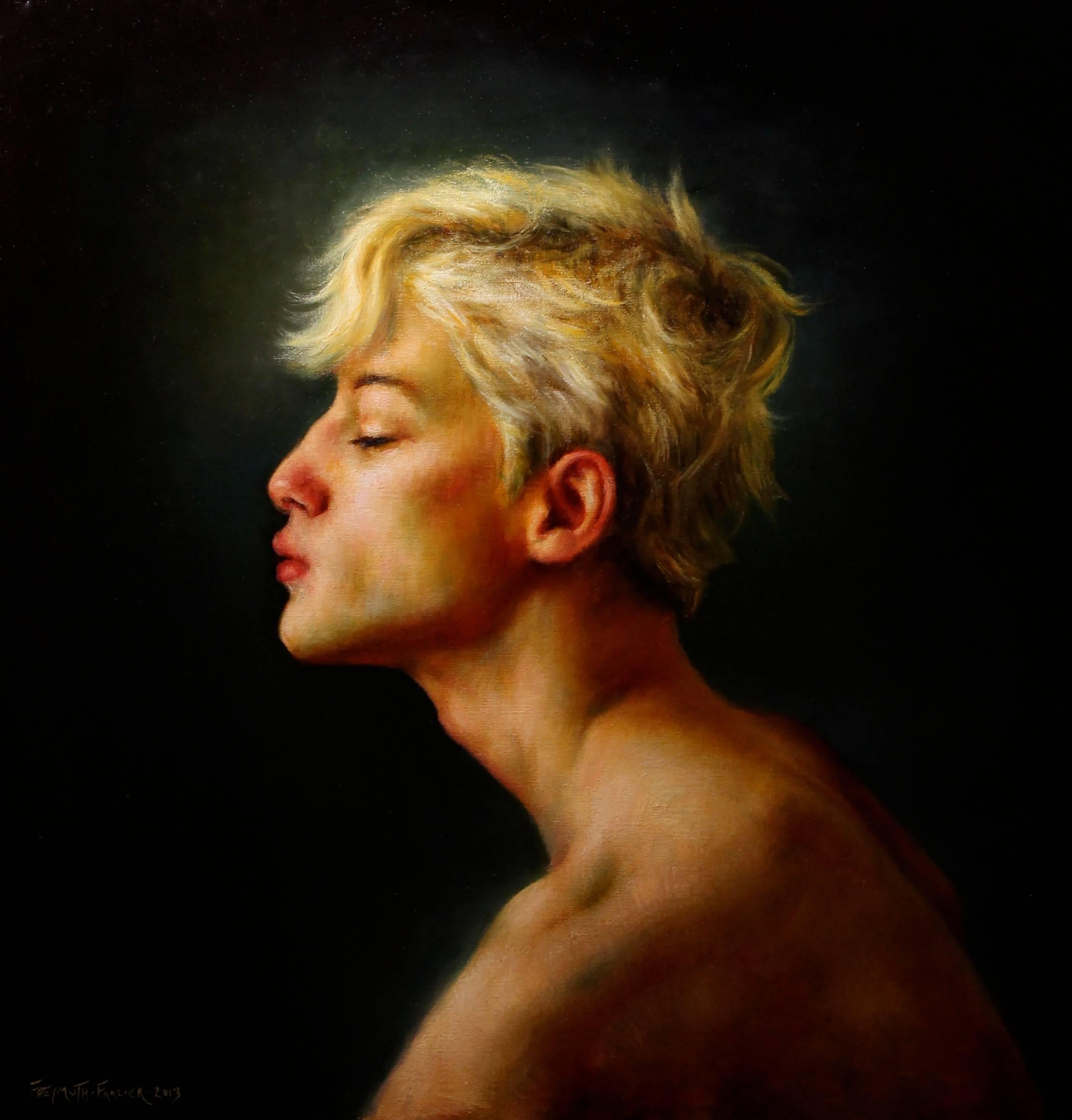 Rose Freymuth-Frazier Figurative Painting – Golden Boy