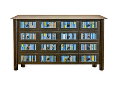 16 Drawer Counter - Gee's Bend Quilt Inspired Steel Furniture