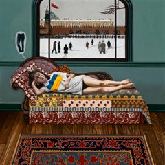 Dreaming of Jeans in the Former Soviet Union, 1984 - Oil Painting by Beth Foley