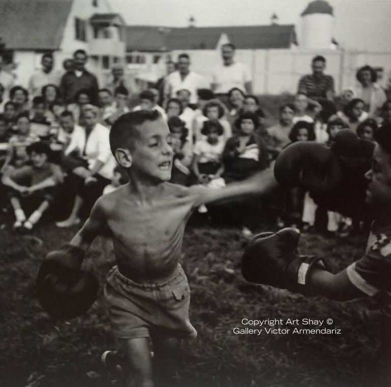 Art Shay Black and White Photograph - Kid Boxing, 1952