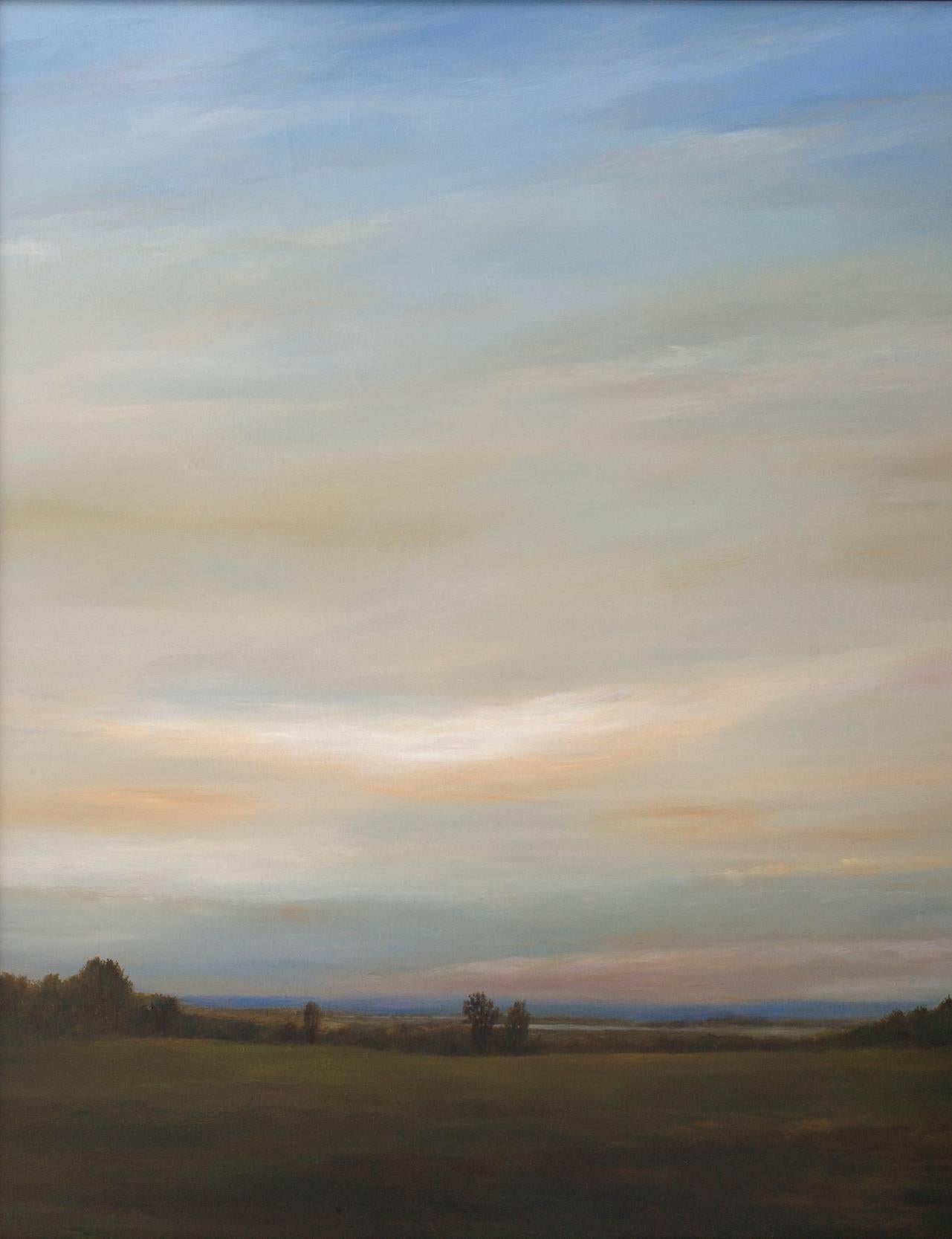 Ahzad Bogosian Landscape Painting - Out Towards the River - Original Painting of Expansive Sky and Subtle Landscape