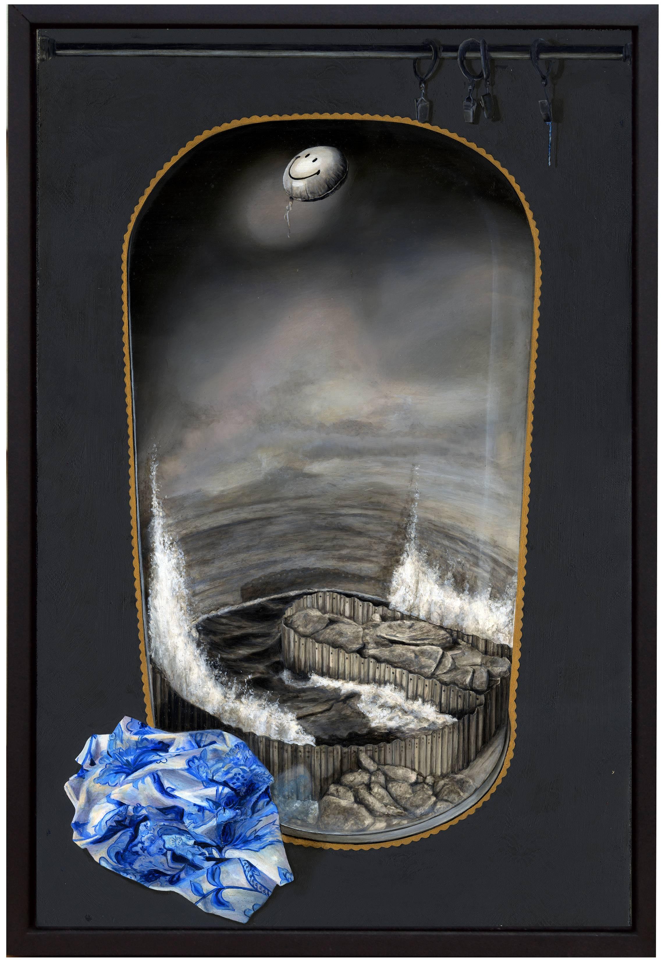 Yes, But Does It Float - Original Surreal Oil Painting with Symbolic Imagery