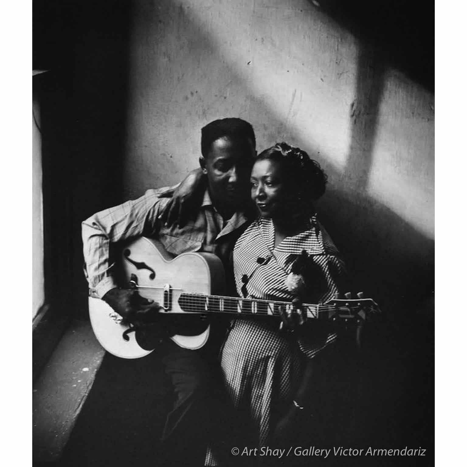 Art Shay Black and White Photograph - Muddy Waters and His Wife, Geneva, 1951