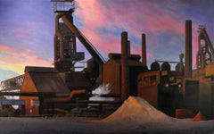 Vintage Twilight in the Wilderness, Urban Industrial Landscape, Contemporary Realism