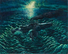 Last Voyage of the Lady Elgin – Detailliertes Gemälde einer historischen Schiffs disaster
