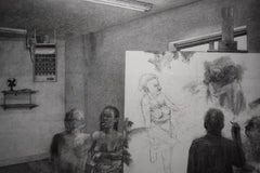 Unruly Muse - Allegorical Drawing of the Artist in The Studio with Models