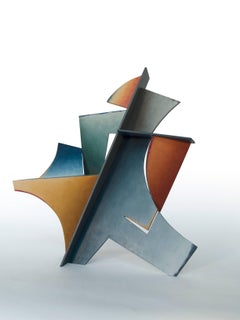 Nightfall - Hand Painted Welded Steel Sculpture Abstract Geometric Form