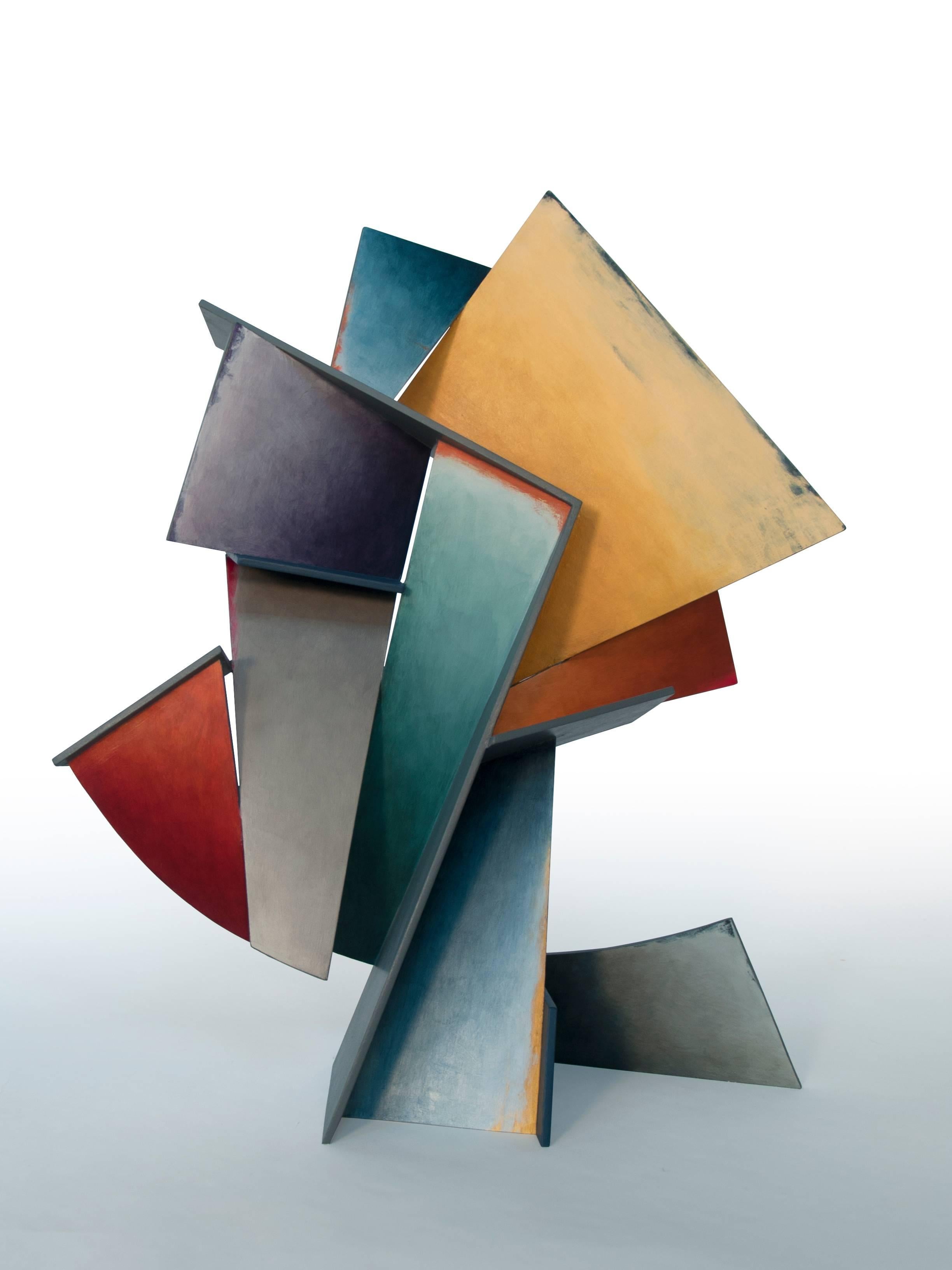 Chris Hill Abstract Sculpture - Steel Azure