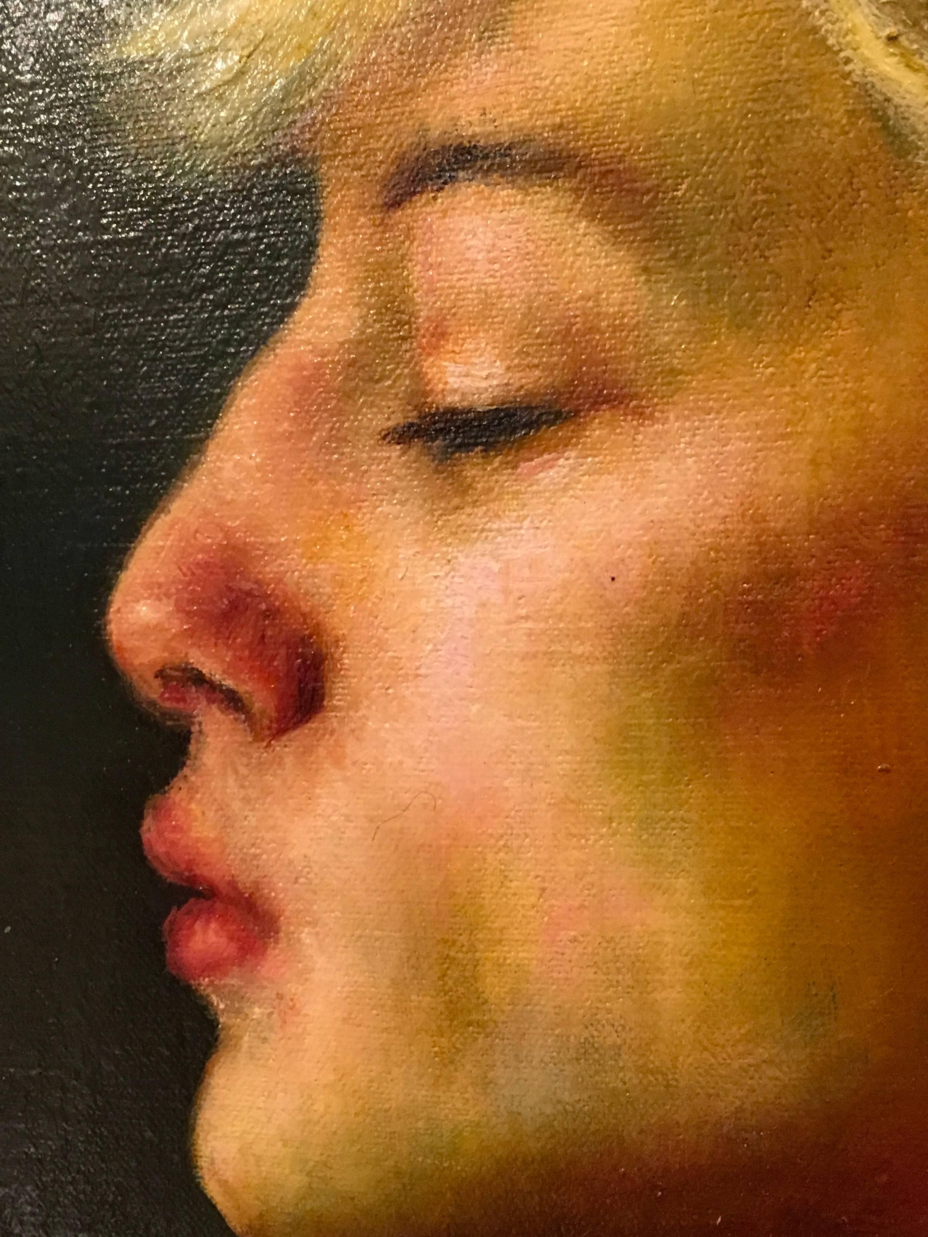 Golden Boy – Painting von Rose Freymuth-Frazier