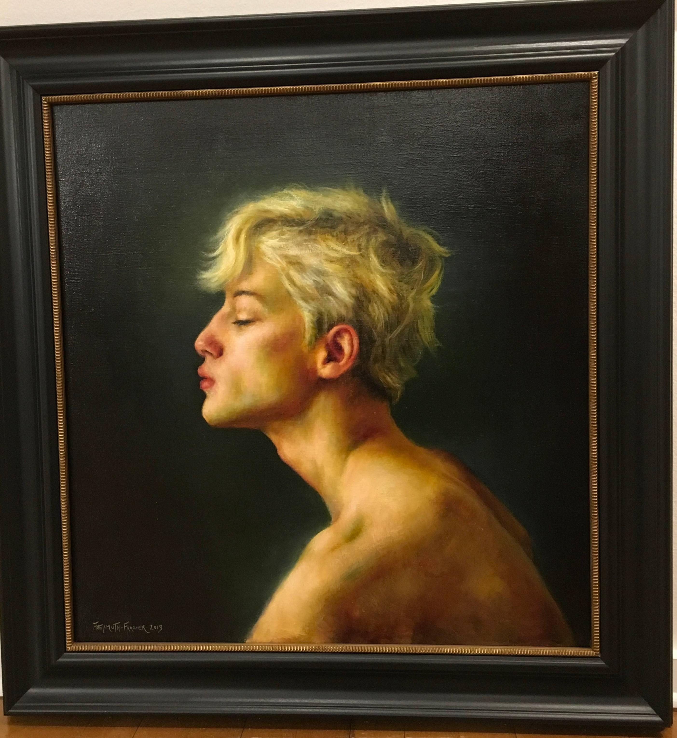 Golden Boy (Zeitgenössisch), Painting, von Rose Freymuth-Frazier