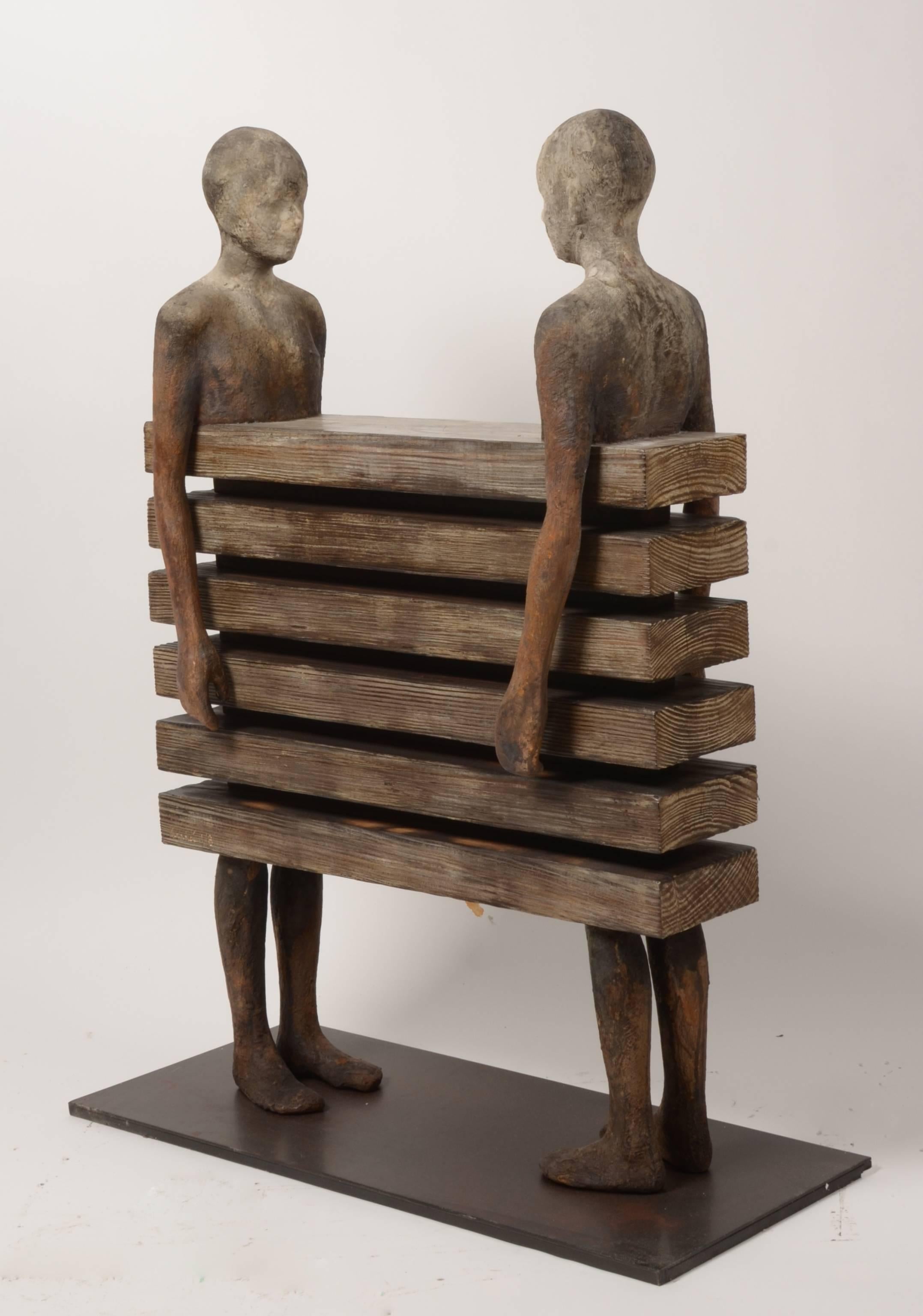 Enfrentados - Sculpture by Jesus Curia Perez