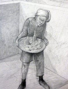Preparatory Drawing for Right Turn, original graphite drawing - David Becker
